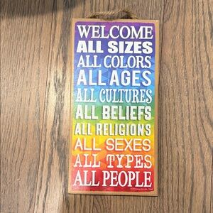 Rainbow Welcome Sign